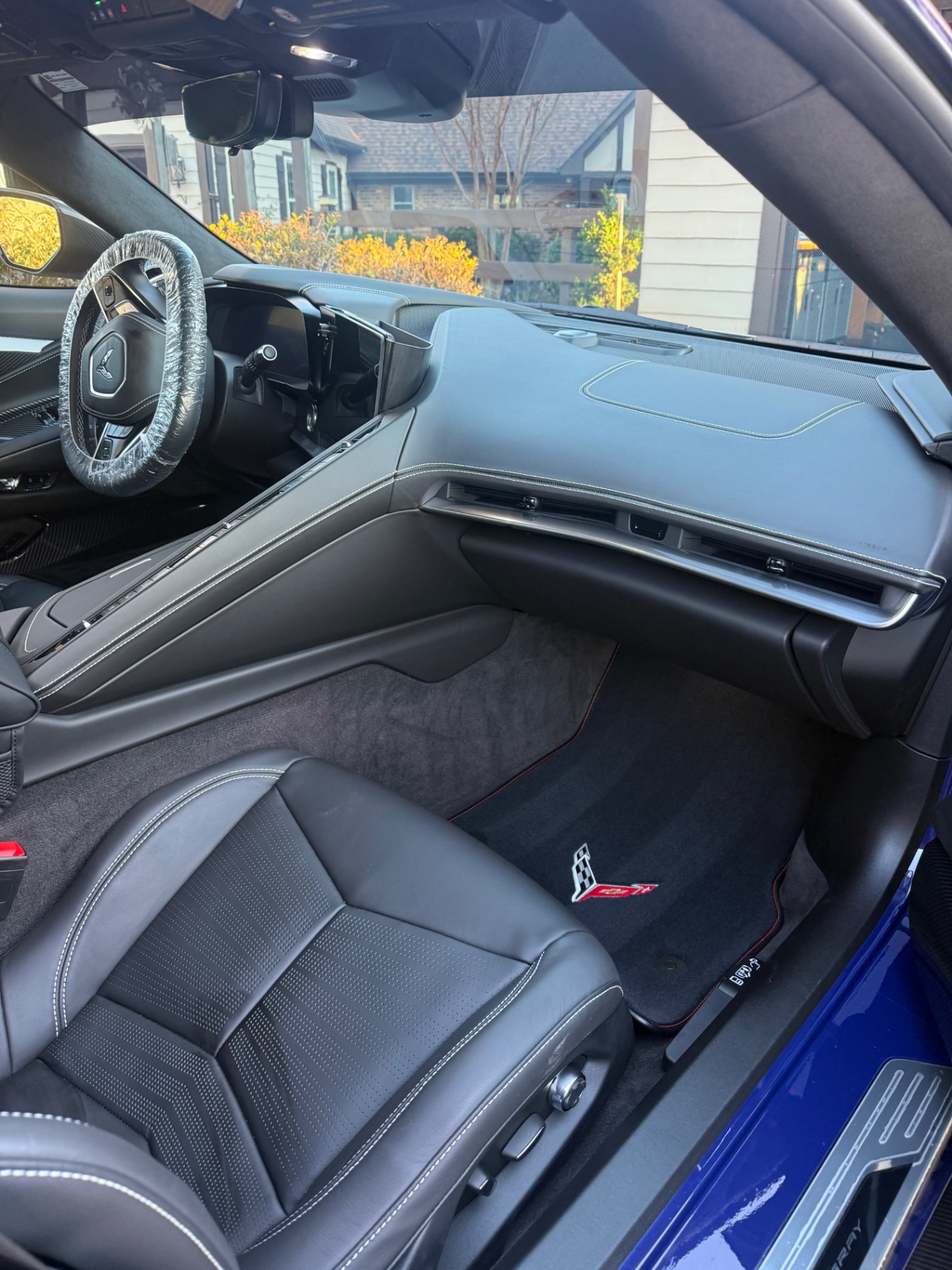 Corvette passenger side interior after detail