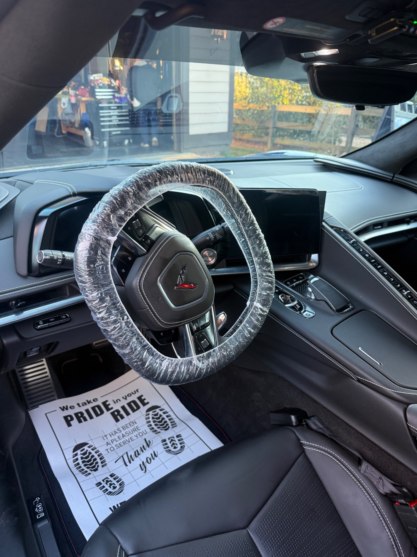 Corvette interior detail — steering wheel and dash